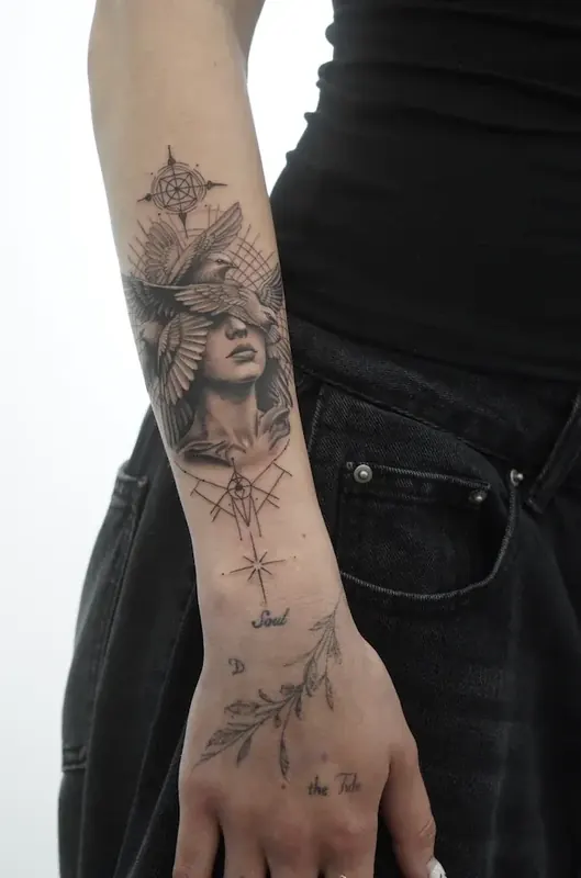Black & gray tattoo by Casa Ink